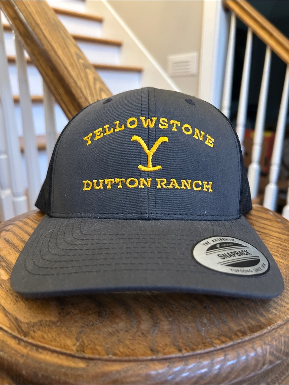 Yellowstone Dutton Ranch Embroidered Trucker Hat - Navy & Yellow NWT snapback